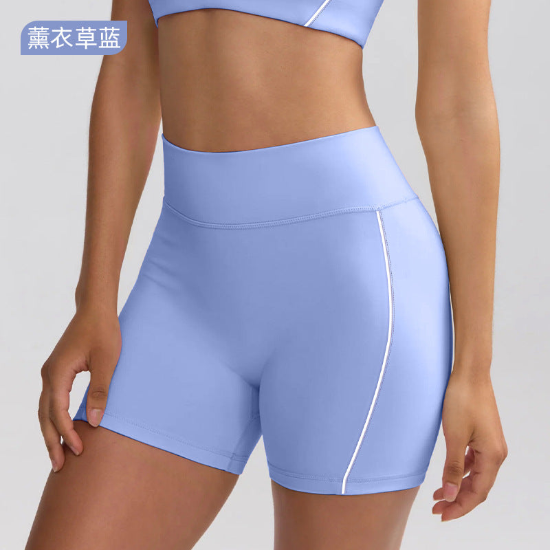 High-waisted, figure-hugging, color-blocked, cross-border camisole, shockproof, push-up, high-waisted, butt-lifting running and fitness shorts yoga set for women