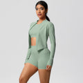 Solid color fleece-lined yoga set: quick-dry activewear with cloud-like comfort, featuring pockets – perfect for outdoor leisure, running, and fitness (3-piece set)
