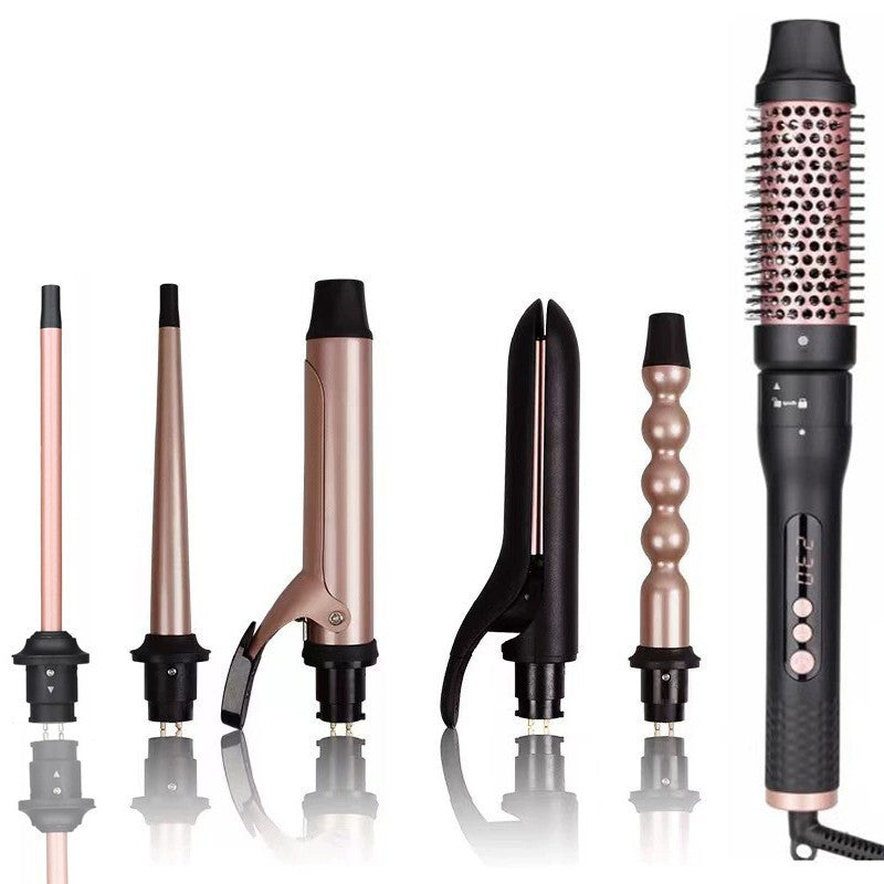 's new 6-in-1 tube changer curling iron LCD LED display curling straight dual-purpose changer curling iron curling iron