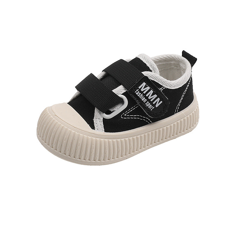 Kids' canvas shoes - spring/autumn white sneakers for boys and girls - soft sole, versatile casual shoes for toddlers and preschoolers (ages 1-3)