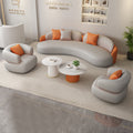 new luxury arc-shaped cat-scratch leather sofa set - ideal for clothing stores, beauty salons, lounges, and reception areas