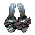 Za 2024 autumn new collection silk satin bowknot stiletto heel round toe open back espadrille sandals - sweet & chic women's footwear