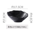 Rock texture minimalist ceramic western dinnerware black and white bowls plates dishes restaurant hotel high-end plating fruit salad bowl