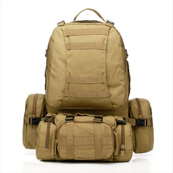 Tactical combination backpack, military fan multi-functional large-capacity outdoor backpack 55L mountaineering bag, factory spot wholesale
