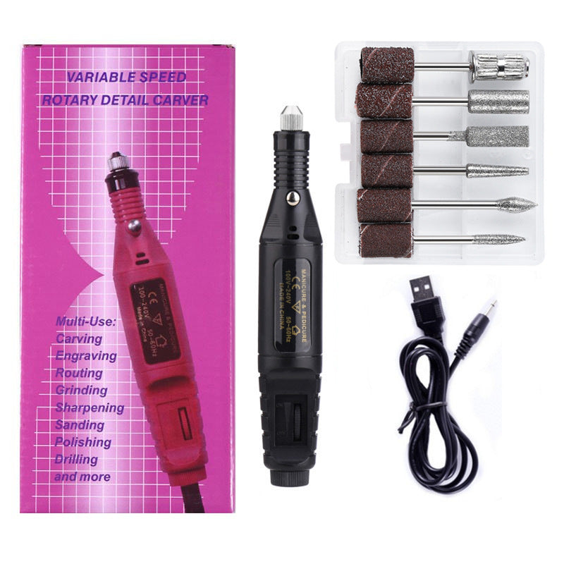 Mini nail drill set - portable electric nail file & polisher kit