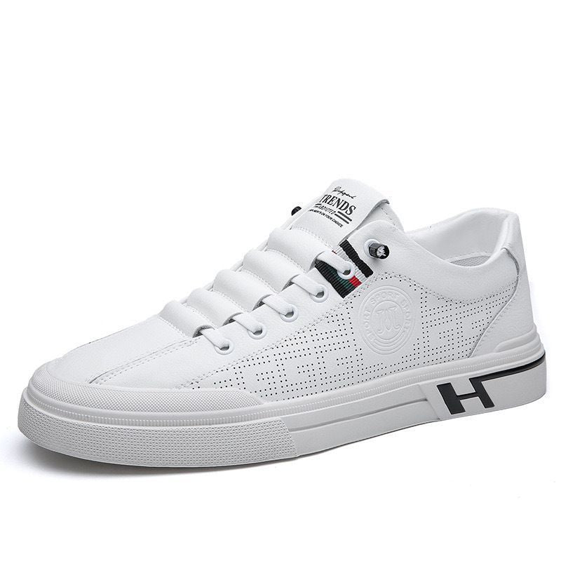 Summer men's shoes 2025 new white sneakers men's trendy versatile embossed breathable youth sports casual skate shoes