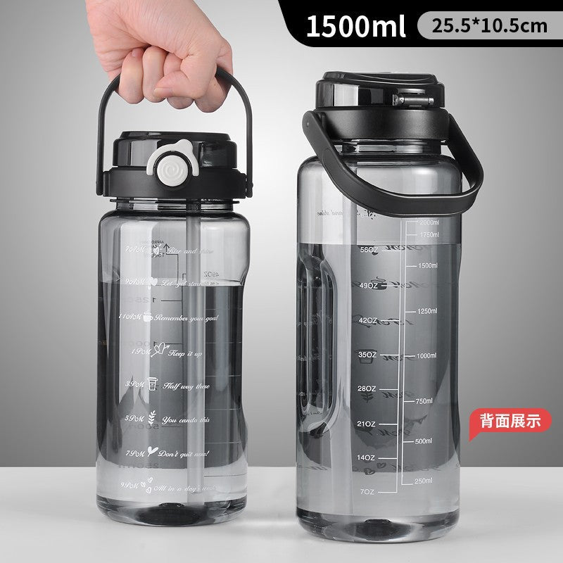 Summer new arrival: large capacity sports water bottle - high temperature resistant, dual-drink spout, drop-proof, portable fitness bottle, stylish plastic cup