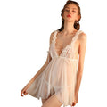 Plus size lingerie: sheer mesh, low-cut camisole nightgown - easy access, transparent lace sleepwear - dropshipping & wholesale available