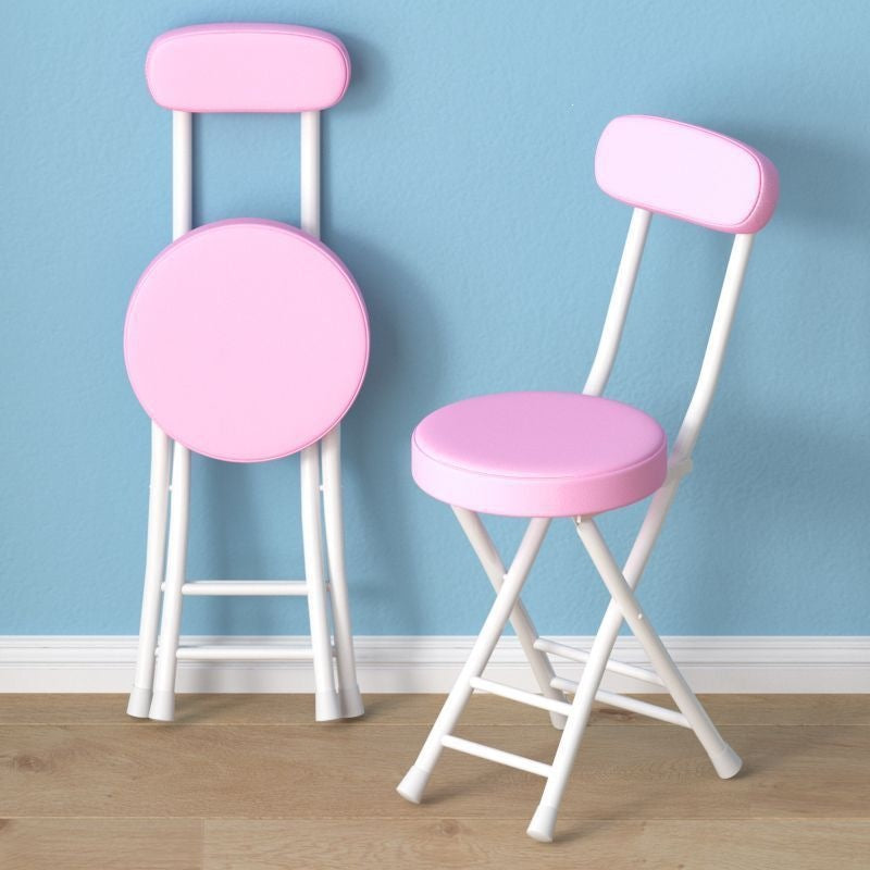 Folding chair - portable dining chair for home, dorm room, balcony, and leisure - space-saving, simple folding back chair