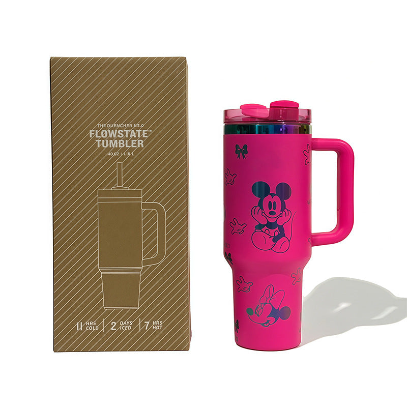 hot-selling stanley thermos cup, high-looking mickey series water cup, 304 stainless steel outdoor car cup