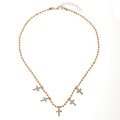 Multi-layered brick cross necklace wholesale cross-border fashion all-match accessories for women niche high-end simple clavicle chain