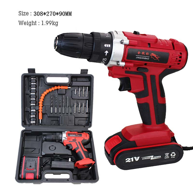 Multifunctional household hand drill repair tool set Lithium electric screwdriver toolbox set 26 pieces 024-3