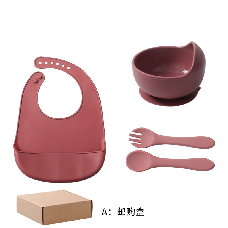 bestseller: silicone baby feeding set - spill-proof silicone bowl, spoon, and plate 3-piece set for kids