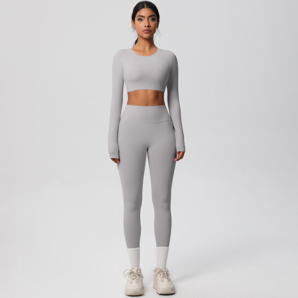New european and american style fleece-lined yoga set - cloud-like, quick-drying activewear for women's outdoor running and fitness