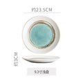 Personalized retro ink style ceramic tableware bowls, plates, dishes, restaurant for home threaded dessert plate, good-looking western dinner plate