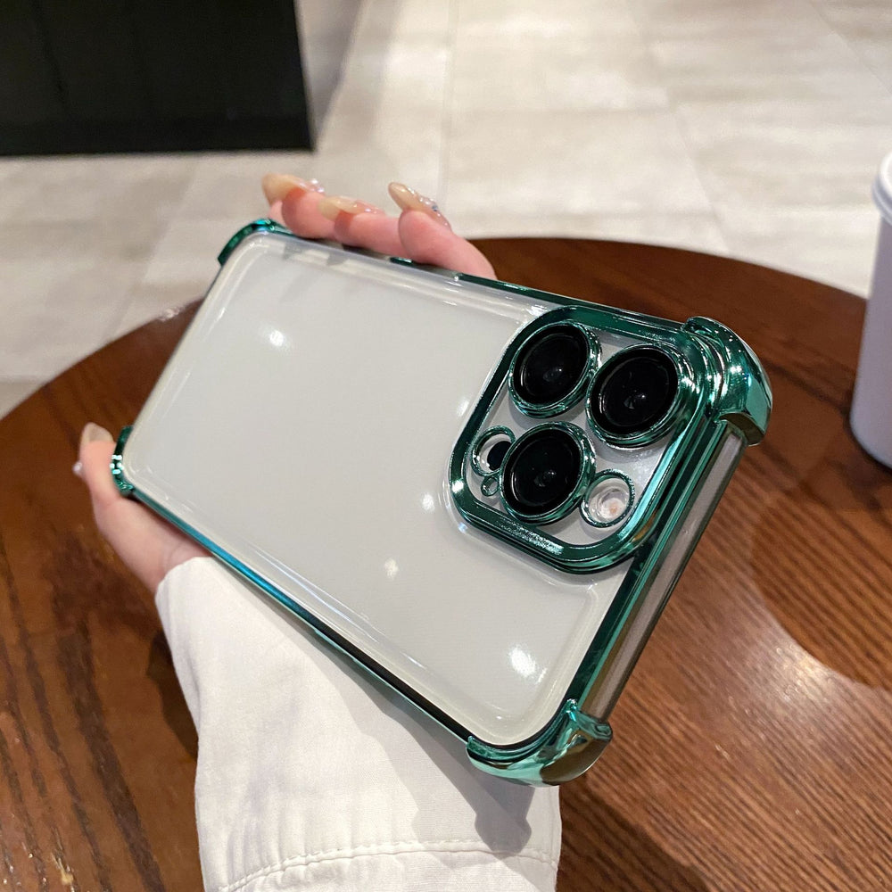 Suitable for apple 16 mobile phone case, all-inclusive lens film, iphone17 four-corner anti-fall electroplated airbag soft shell protective cover