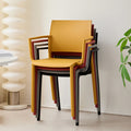 Nordic plastic chair dining table chair with armrests backrest stool restaurant commercial dining chair casual modern high backrest