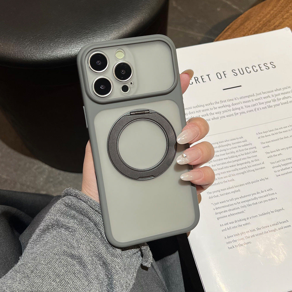 Magnetic rotating stand mobile phone case suitable for iphone17promax apple 16/15/14 anti-fall soft case wholesale