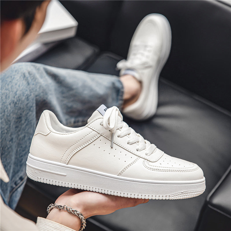 Men's skate shoes - spring 2026 new collection: breathable, athletic, casual mesh sneakers for teens - trendy, versatile, solid color white sneakers for men