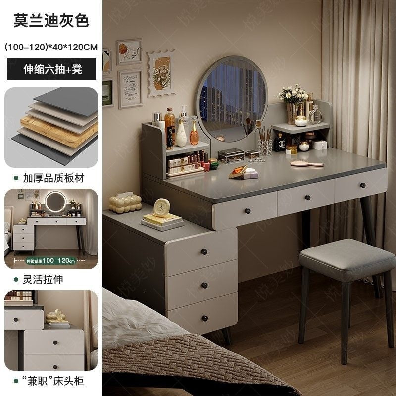 Bedroom dressing table for home chest of drawers all-in-one makeup table small apartment room multifunctional storage retractable dressing table
