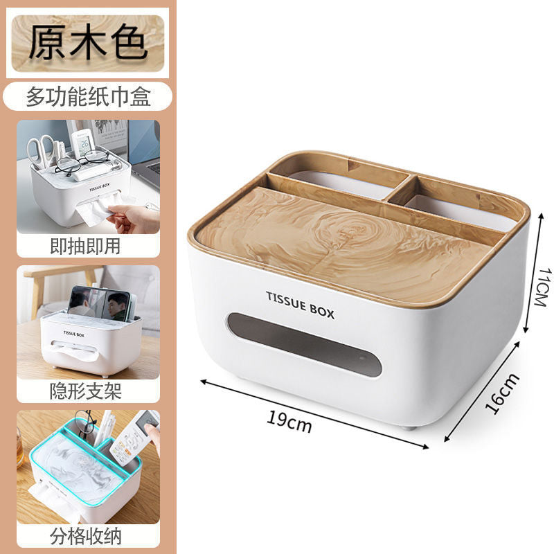 Desktop storage box paper box accessible luxuryinsfor home living room coffee table creative tissue box multifunctional sundries storage