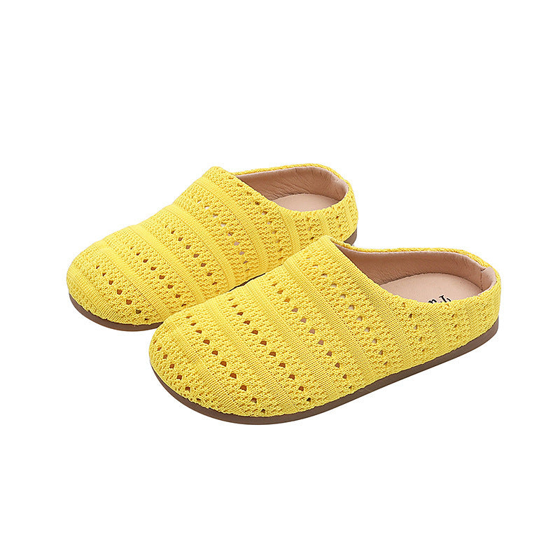 Woven open-toe slides -  summer new arrivals - beach sandals for girls - easy slip-on mules