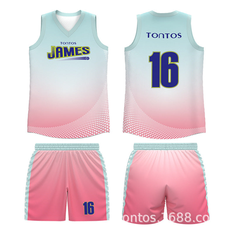 Adult game training jersey sports basketball jersey heat transfer quick drying jersey basketball jersey set custom printing