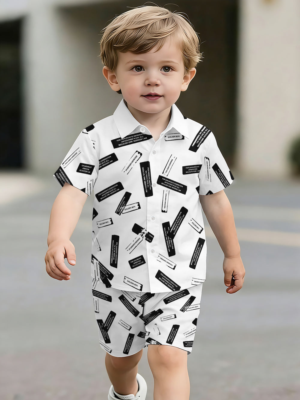 hot-selling children's short-sleeved shirt set, casual shirt set, summer simple stripes, dropshipping available