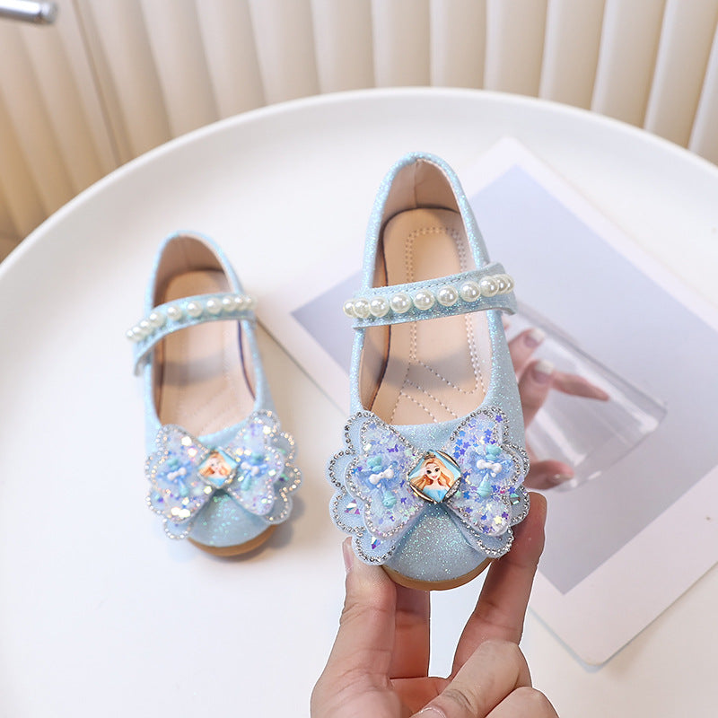 Kids' leather shoes: new korean style for spring/autumn  - comfortable bow-tie flats for girls, versatile and stylish