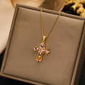 Titanium steel necklace women's cross-border hot cross pendant classy light luxury fashion simple clavicle chain jewelry wholesale