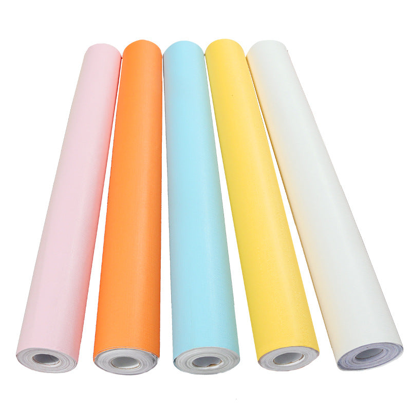 Factory direct sales solid color wallpaper hotel bedroom wall background wall renovation with glue sticker wallpaper self-adhesive wholesale