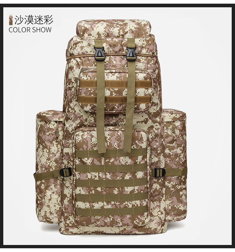 Sports mountaineering bag Large capacity backpack Multifunctional outdoor camping backpack Water-proof and wear-resistant travel bag