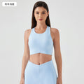 New high-impact tank top sports bra - seamless, backless, push-up, side support, yoga bra d25020
