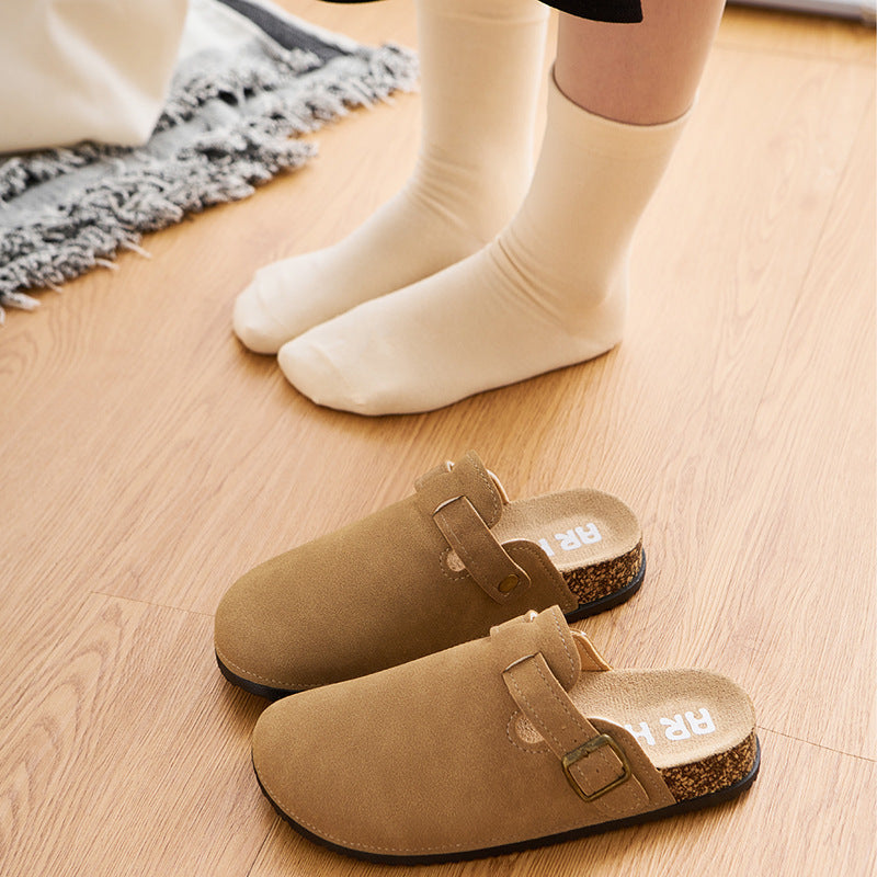 Family kids birkenstock 2025new arrivaloutwear pedal retro lazy slippers for women and middle-aged childrenfashion toe-cap birkenstock