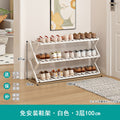 Shoe rack simple door for home multi-layer storage space-saving corner small dust-proof narrow shoe cabinet free of installation