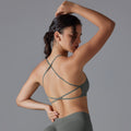 seamless pure color cross back tight high elastic sports intimates yoga clothes running fitness yoga bra for women