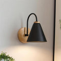 Curved white cone iron art soft light bedside reading wall lamp nordic cream style bedroom entrance b&b corridor