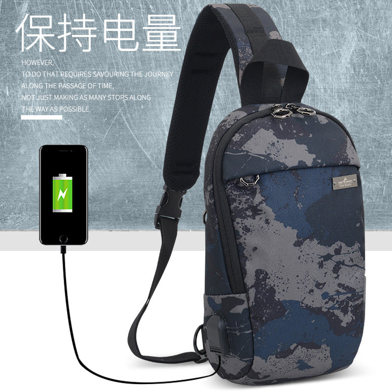 FREE KNIGHT trendy brand small breast bag men's outdoor sports and leisure shoulder bag cross backpack soft messenger bag