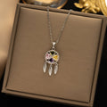 [titanium steel] high-end flower clover pendant cross-border accessible luxury full diamond necklace for women easiest for match clavicle chain jewelry
