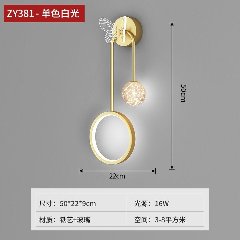 New arrivalaccessible luxurypopular wall lamp bedroom bedside lamp scandinavian modern creative living room background wall decorative lamp hotel