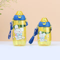 Factory custom cartoon cute kids water bottle student straw water jug big belly gift cup portable plastic water cup