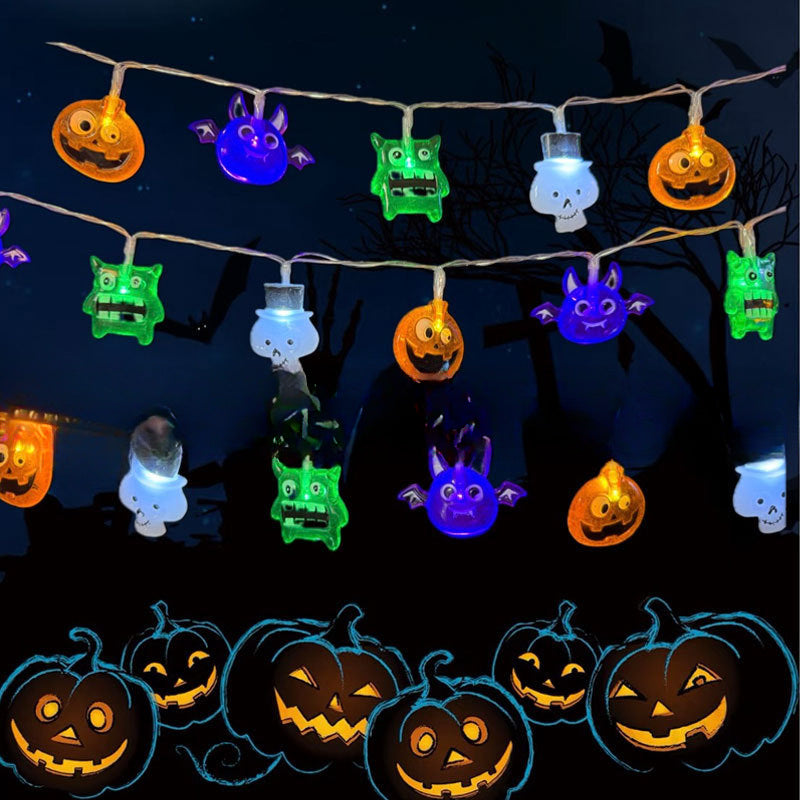 New Halloween light string skull ghost horror decorative lights ghost festival atmosphere small lights battery box pumpkin lights