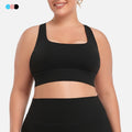 European and american plus size women's sports bra - high impact, shockproof, padded, yoga bra with racerback straps