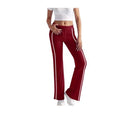 cross-border  women's solid color fashion drawstring elastic waist wide leg pants - activewear & casual trousers