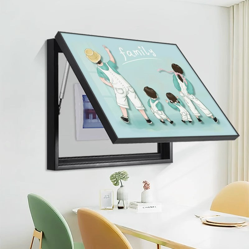 A family of four meter boxes, decorative paintings, non-punching distribution boxes, hanging paintings, occluding switch boxes, cartoon murals