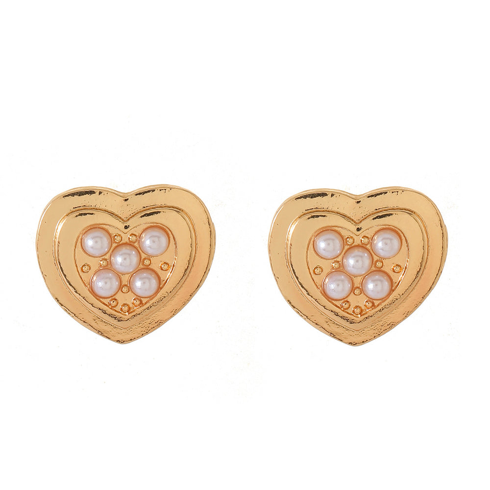 Wholesale pearl stud earrings for women - european and american fashion, statement earrings with a high-end feel, geometric irregular flower and heart earrings for women