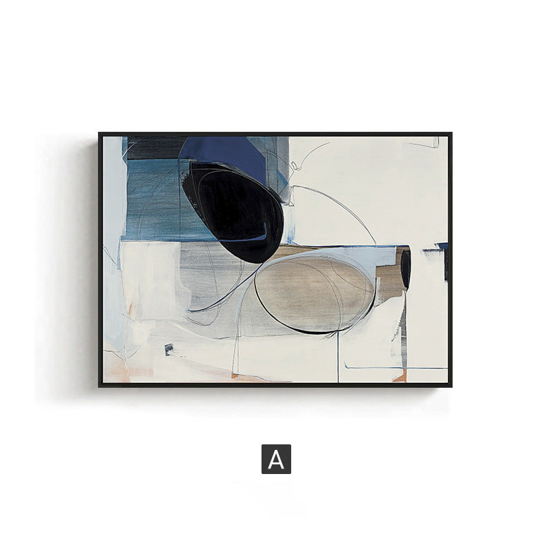 Customized wabi-sandy wind abstract living room meter box decorative painting Nordic wind push-pull electric box hanging painting weak electric box blocking painting