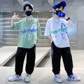 Boys' summer outfit set, big kids' summer style,  new arrivals, kids' boys' summer short-sleeve tracksuit, stylish and trendy