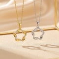 popular easiest for match five-pointed star inlaid zirconium necklace accessible luxuryniche style female elegantfashion non-fading clavicle chain jewelry