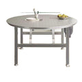 Extra-thick stainless steel folding round table - ideal for bbq, food stalls, rural dining, commercial restaurants, and outdoor seating